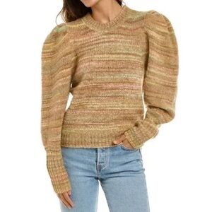 LoveShackFancy Aquarius Puff Sleeve Sweater — Size Medium